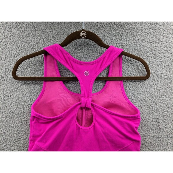 Athleta Women's size Small Hot Pink Fitness Athletic Tank Top with Shelf Bra - Picture 6 of 11